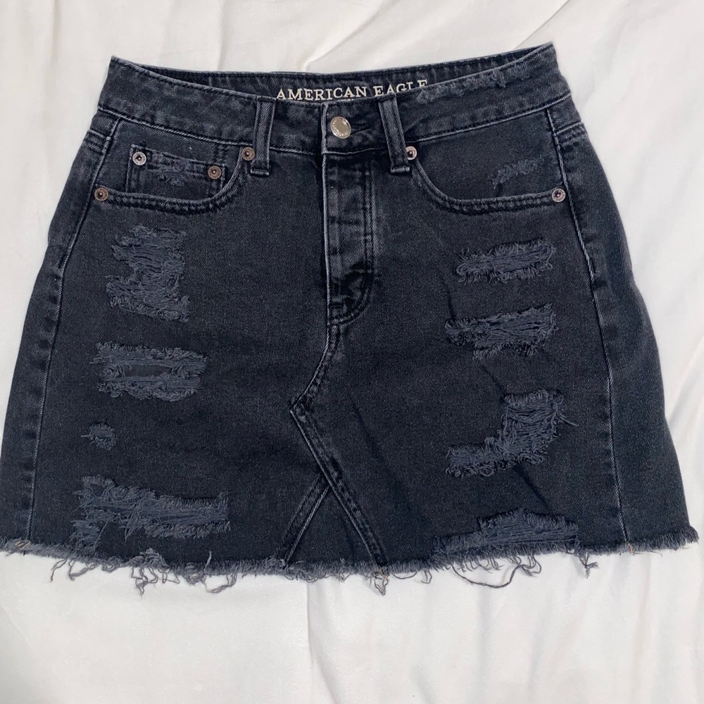 Black Denim Skirt